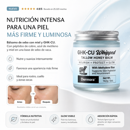 Dermora™ Bálsamo de Sebo Batido con Péptidos de Cobre y Miel